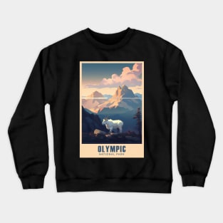 Olympic National Park Travel Poster Crewneck Sweatshirt